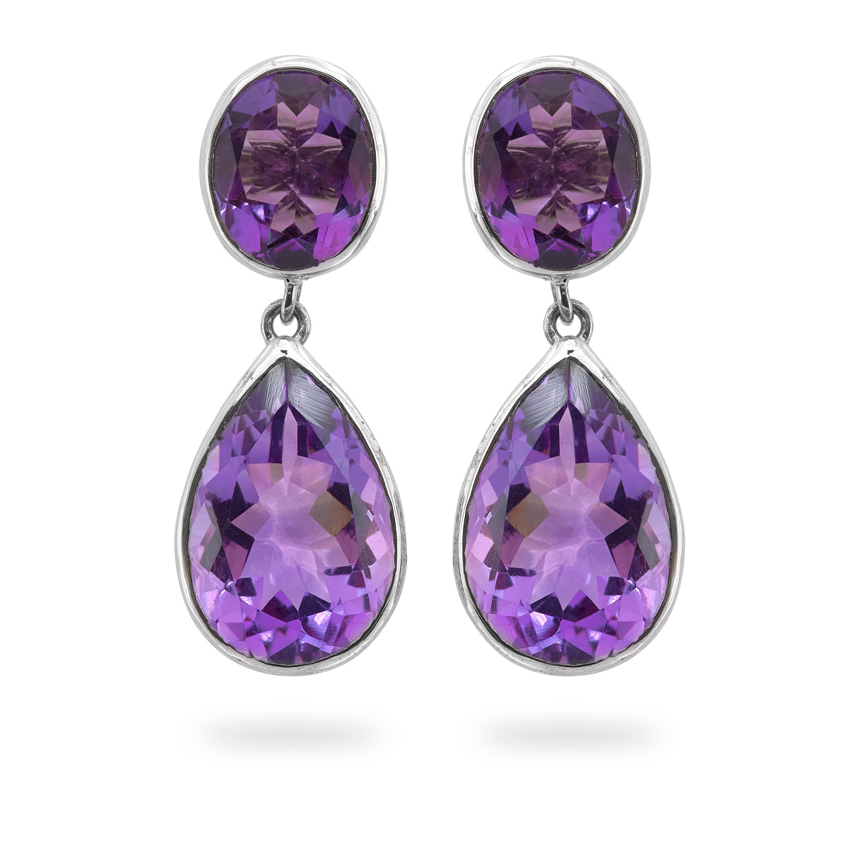 Boucles d'oreilles amethyste argent Julietta